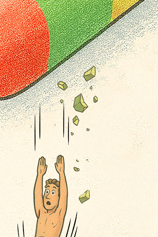 detailaufnahme des sommerloch comic kunstdrucks mit texturierter papierstruktur